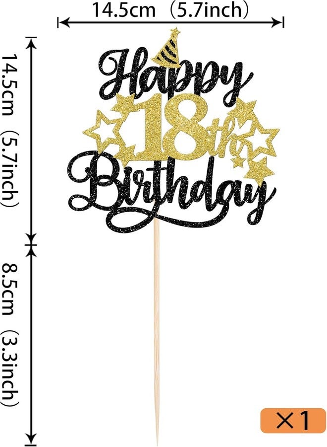 Confetti! Glitter 18th Birthday Cake Topper with Star Hat - Cheers to18 Years! Fabulous Cake Decorations for Grown ups 18th Birthday & Anniversary Party Supply - Image 3